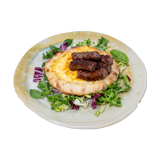 Flatbread with ćevapi 