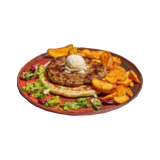 Minced meat patty with kaymak