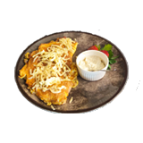Omelette with chicken breast
